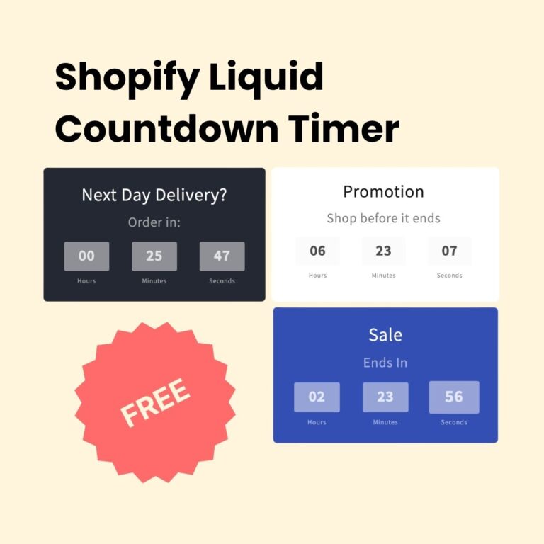 Free Shopify Liquid Countdown Timer